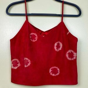 M 100% Goat Suede Vintage red tank crop by VS2